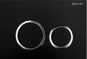 R&T Standard Cisterns Push Plates - Round Matte Black With Chrome Trim