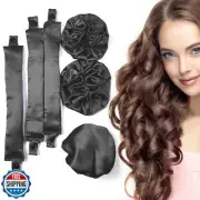 BLINKEEN Satin Heatless Hair Curler, 6PCS Flexi Rod Set with Hair Caps for Al