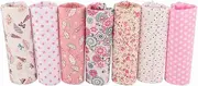 7pcs Squares Cotton Fabric, Cotton Fabric Pre-Cut Bedding, Pre-Cut Bedding Suite, Cotton Fabric Quilting Sheets for Craft Patchwork (25 * 25cm)