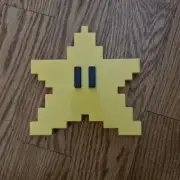8-Bit Mario Star, Tree Topper, Flat, Doubles As Great Shelf Piece