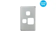 HPM Excel Vertical Single Powerpoint + Extra Switch Matt Silver Metal Cover