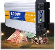3000W 4000W 5000W 6000W 8000W DC 12V/24V/48V/60V/72V Pure Sine Wave Power Inverter DC Input AC Output 110V 120V,Low Frequency Solar Power Inverter Converter for Family,RV,Car,6000w,72V