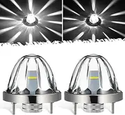 Partsam 2Pcs Glass Watermelon Lights [Patent Pending] Clear Lens White LED Running Light with Stailess Steel Bezel Replacement for Kenworth Peterbilt Freightliner Trucks