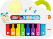Fisher-Price Laugh & Learn Silly Sounds Light-Up Piano, Take-Along Toy Piano wit