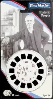 Historic People 3d View-Master 3 Reel Packet SEALED - Edison - Bell - Lindbergh