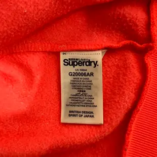 老麥嚴選 Superdry 極度乾燥 長袖連帽外套 螢光橘色 二手 女EU40號（約等於M號）CK2207