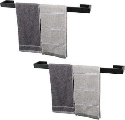 TocTen Bath Towel Rack - 2 Pack 24 Inch（2 Pack）, Matte Black