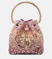 [Jimmy Choo] Jimmy Choo Bon Bon Micro embellished bucket bag One Size pink