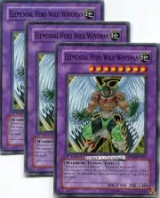 3 X YU-GI-OH ELEMENTAL HERO WILD WINGMAN 1ST ED COMMON MINT DP03-EN011