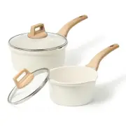 1.5Qt & 3.0Qt Sauce Pan Set with Lid Nonstick Saucepan 4 Pcs Non Stick Sauce ...