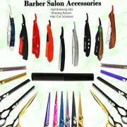 Professional Hair Cutting Scissors Shear Hair Comb Shaving Razor Hairdresser Kit