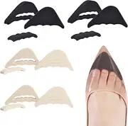 [EACOZY] Shoe Inserts for Women Men, Adjustable Toe Inserts for Shoes, 4 Pairs Toe Filler, Shoe Fitters, Black and Beige