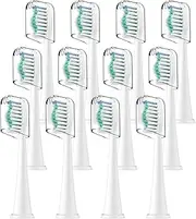 12 PACK Replacement Toothbrush Heads Compatible with Philips Sonicare Professional Electric Brush Heads with Protective Cover for Sonicare 4100 6100 &More Snap-on Handles