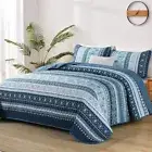 Boho Quilt Queen Size Bohemian Bedspread Queen Size Queen(96"x90") Navy Blue