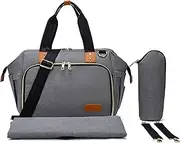 Fexkean Baby Changing Bag,Large Nappy Bags for Mom and Dad,Stylish Travel Tote,Messenger