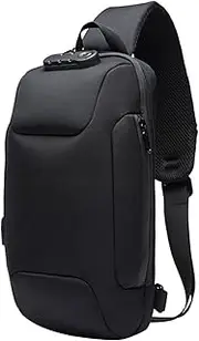 [Generic] Theft Sling Bag Travel Crossbody Sling Backpack Chest Bags with USB Charging Port Daypack Hiking Shoulder Bag