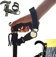 Easy Fit Walking Stick Elastic Wrist Strap/Cane Crutch Pants Clip belt Holder Support Grip Aid （Suitable for 7/8~1"）~ perfect solution（No Cane）