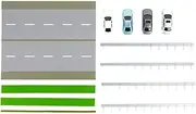 Road Scene Display Case, 1:64 Home Decor Ornament DIY Easy Assembly Car Model Parking Lot Scene Car Garage Model for Gift, Silver