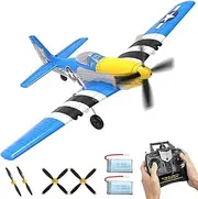 RCSHOBBY RC Plane RTF 4 Channel Remote Control Airplane with 3 Modes - Ready to Fly Upgrade P51 Mustang RC Airplane for Beginners Adult with Xpilot Stabilization System & One Key Aerobatic