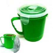 1 Microwave Soup Food Mug Vent Lid Plastic Bowl Containers Dishwasher Safe
