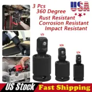 Impact Swivel Socket Set - 3Pcs 1/4" 3/8" 1/2" Drive Universal Joint Tool*
