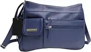 [florentino] Multi Compartment Handbag with Adjustable Shoulder Strap. Colours: Black, Taupe, Bone or Navy. Style No: 3265.
