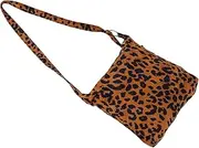[Healeved] 1Pc Leopard Print Corduroy Bag for Women Stylish Shoulder Pouch for Daily Use Shopping and Parties Durable and Comfortable Design with Strap