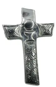 First Communion Cross Cadiz Wall Cross Silver Polished Tone Mexican Pewter