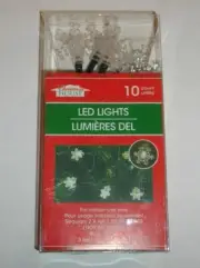 Snowflakes Christmas Fairy Lights 10 LED 2AA Battery Power Crafts Wreath New