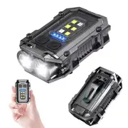 Rechargeable Mini Keychain Flashlight Pocket Clip LED COB Night Light 8 Modes