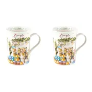 2PK Merry Muddy Paws Beagle 360ml Coffee/Tea WaterMug Drinking Cup Bone China
