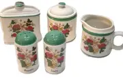 Vintage Ceramic Strawberry Design Kmart Table Set Unused Org Open Box Very Rare