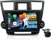 for Toyota Highlander Kluger 64GB Android 13 Apple Carplay GPS Stereo Radio09-14