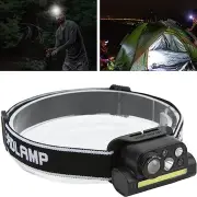 XPG+COB 4 Modes Zoomable Headlamp Waterproof Multi-functional Type-c Charging Headlight Flashlight Head Torch Lamp