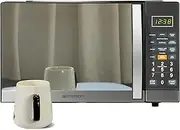 Emerson MWG1191SB Countertop Microwave Oven with 1100W Grill Function, Sleek Mirrored Finish 10 Power Levels, 6 Auto Menus, Glass Turntable and Child Safe Lock, 1.1 Cu. Ft, Stainless Steel