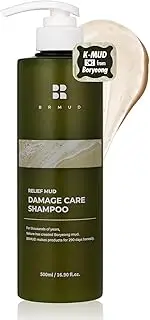 BRMUD Relief Mud Clay Damaged Care Shampoo | Gentle Damaged Hair Repair for Breakage & Thinning Hair w/ 16 Different Plant Oils | Hair Strengthening Shampoo for Men & Women (16.9 fl oz)