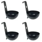 4x Cuisena Black Non-Stick Egg Poacher Cooker Cup Cooking Kitchen Utensil w/Hook