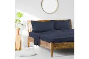 Ardor King Single Bed Fitted Sheet Set 1000TC Cotton Rich Midnight Navy