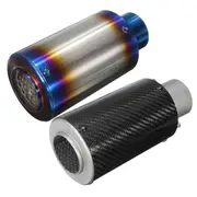 38-51mm Universal Motorcycle Cylinder Exhaust Muffler Pipe Bluing/Carbon Fibre 29 BLUE