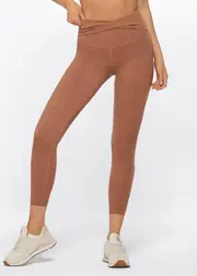 [Lorna Jane] Twist Ankle Biter Leggings in Brown, Nylon/Elastane, Size - Small S Washed Clove