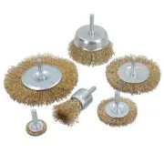 Steel Wire Metal Wheel / Rotary Cup Brush Crimped Set Rust Paint Removal AU011