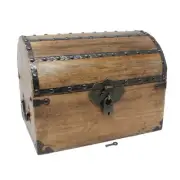 Wood Treasure Chest with Card Slot and Jewelry Lock and Skeleton Keys - Locka...