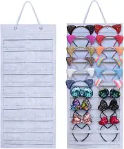 Hanging Headband Holder Organizer for Girls, Wall-Mount Headband Storage Display