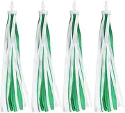uxcell Bike Streamers, 2 Pair Colorful Scooter Handlebar Tassels Grips Ribbon Accessories Decorations for Bicycle Tricycle Handles, Green White