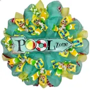 Summer Wreath Pool Zone Handmade Deco Mesh