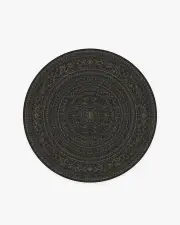 185' Round | Machine Washable Runner Rug | Kid & Pet Friendly | Indoor Rug | Gisele Soft Black Rug | Ruggable