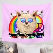 Funny and Cool Retro Cats Tapestry