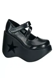 Pleaser Demonia DYNAMITE-03 5 1/4 Inch Star Mary Jane Platform Shoes