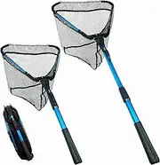 Folding Fishing Net, Telescoping Landing Net Collapsible Fishing Net Freshwater Easy Transportation & Storage Folding Fishing Net for Kayak, Salmon, Fly, Catfish, Trout Fishing