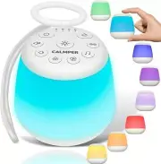 New Calmper Portable White Noise 21 Sound Machine Sleep Therapy LED Night Light